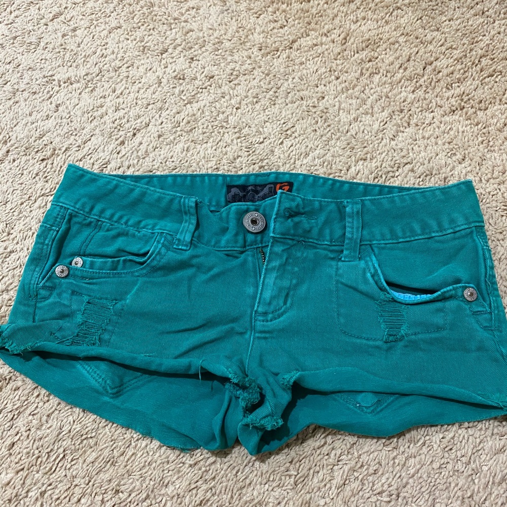 Tealish green shorts